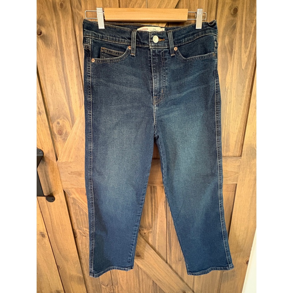 Signature by Levi Strauss Women Vintage High Rise Straight Jeans Blue Sz 6 Crop - Picture 1 of 4